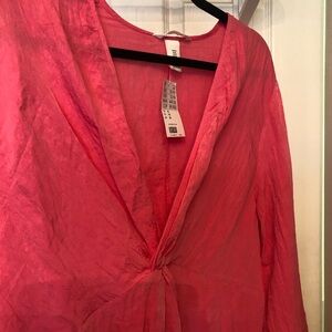 H&M Pink lightweight Tunic Blouse Size XL BNWT